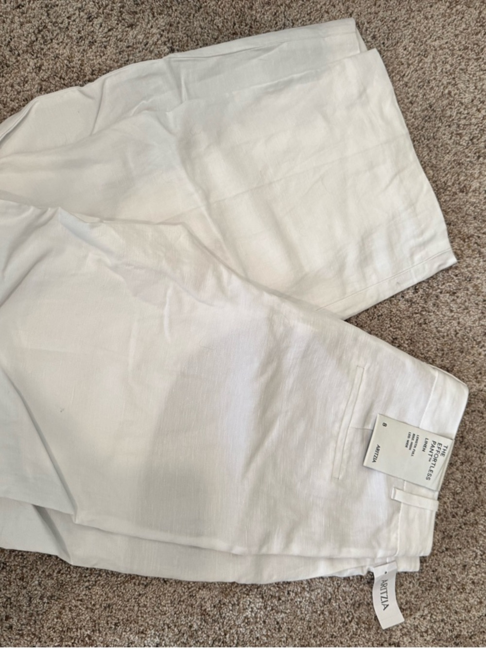 Aritzia White Effortless Wide-Leg Linen Pants